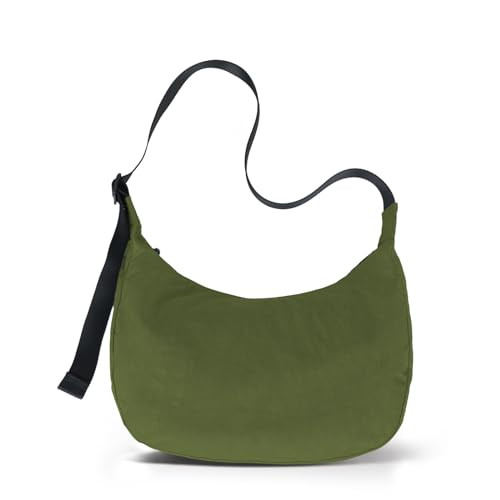 Large Nylon Crescent Bag - Casual Shoulder Crossbody with Adjustable Strap & Dual Interior Pockets | Amazon (US)