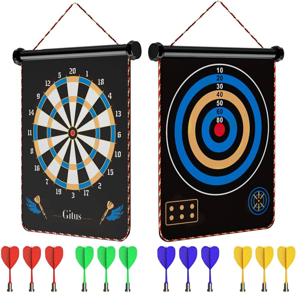 Gitus Magnetic Dart Board Indoor Outdoor Games for Kids with 12 Darts, Gifts for Teenage Boys Tee... | Amazon (US)