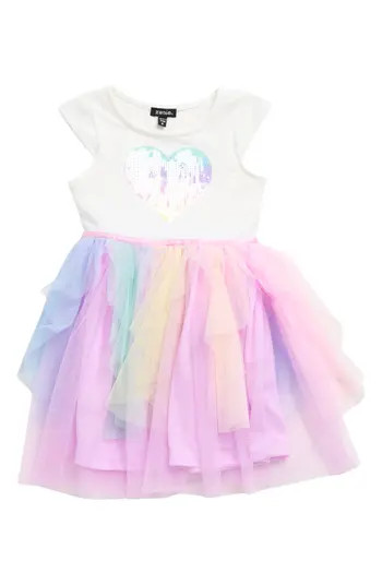 ZUNIE Cap Sleeve Rainbow Cascade Ruffle Dress | Nordstromrack | Nordstrom Rack