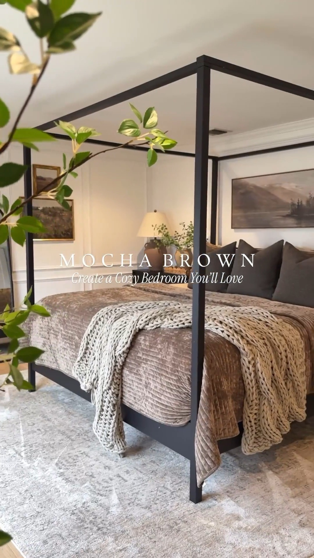 Mocha brown bedding is trending! 🤎
This cozy yet lightweight quilt set is a follower favorite. The earthy brown color looks great with my fall-inspired landscape wall art and black canopy bedframe. I’m using a large, pillow top mattress and matching boxspring.

#LTKHome #LTKActive #LTKvlog