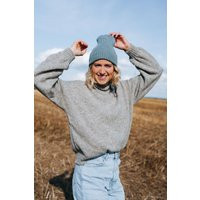 Ivy Pullover, Alpaca Wool Sweater, Winter Pullover - Grey Turtleneck Women Oversized -Loose Fit Swea | Etsy (US)