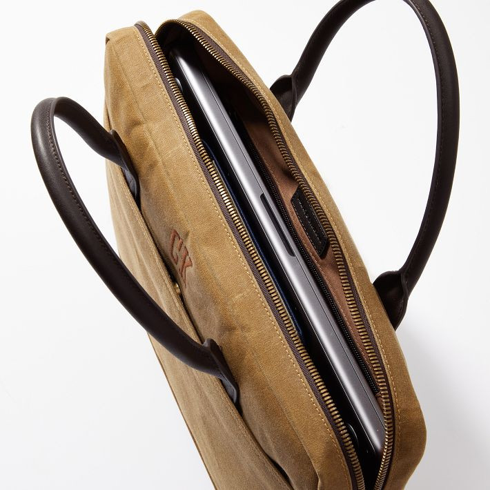 Jack Waxed Canvas Briefcase | Mark and Graham