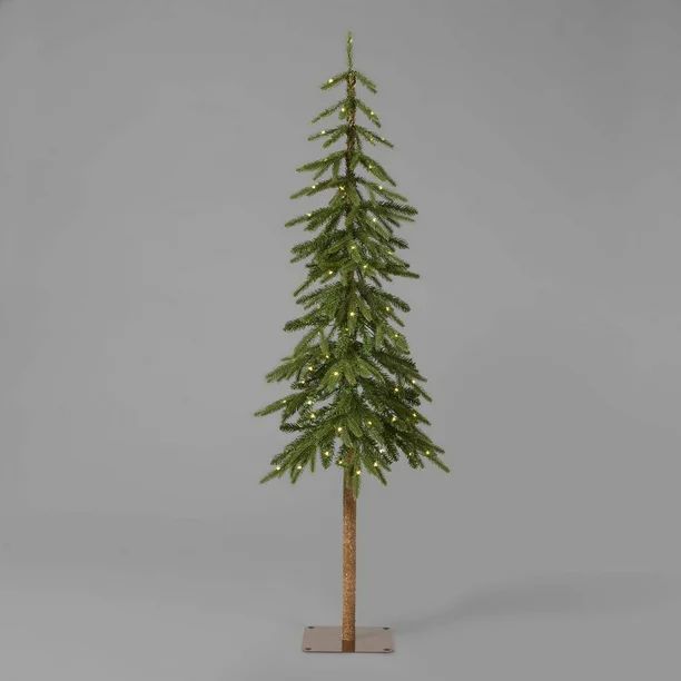 5' Pre-Lit LED Downswept Alpine Balsam Artificial Christmas Tree Warm White Dew Drop Lights | Walmart (US)