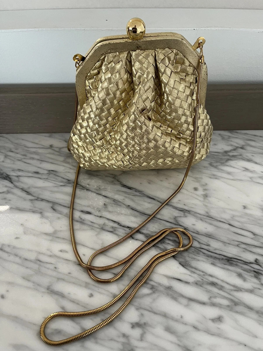 La Regale Gold Lamé Woven Clutch Purse Evening Bag Metallic Lame Vtg 50s 60s | eBay US