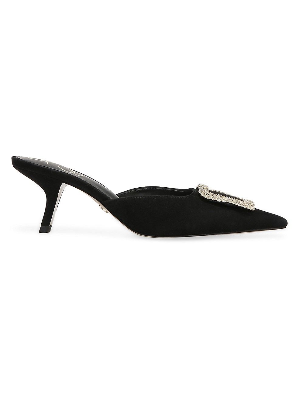 Brit Crystal Accent Suede Open-Back Kitten Heels | Saks Fifth Avenue