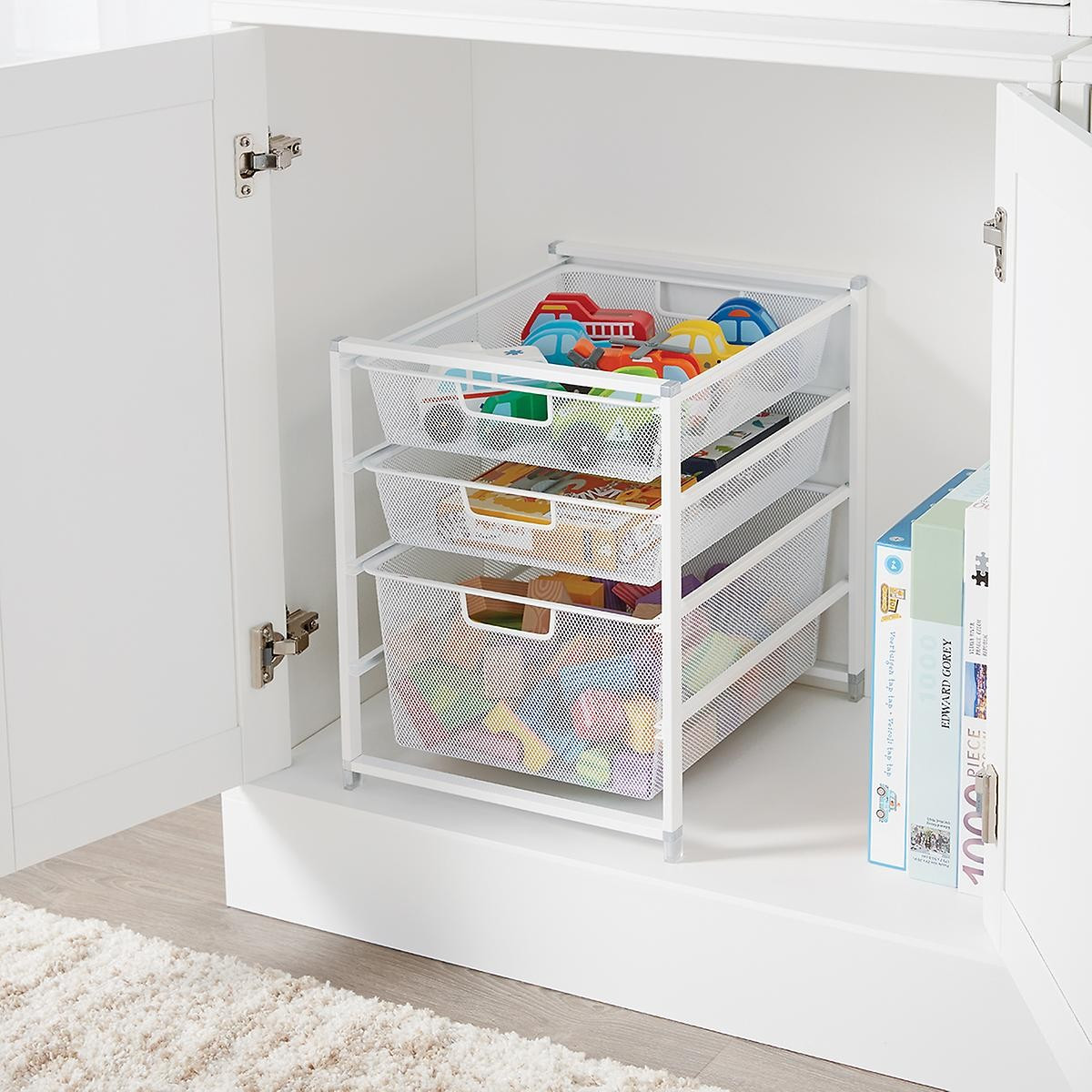 Elfa White Cabinet Drawer Solutions | The Container Store