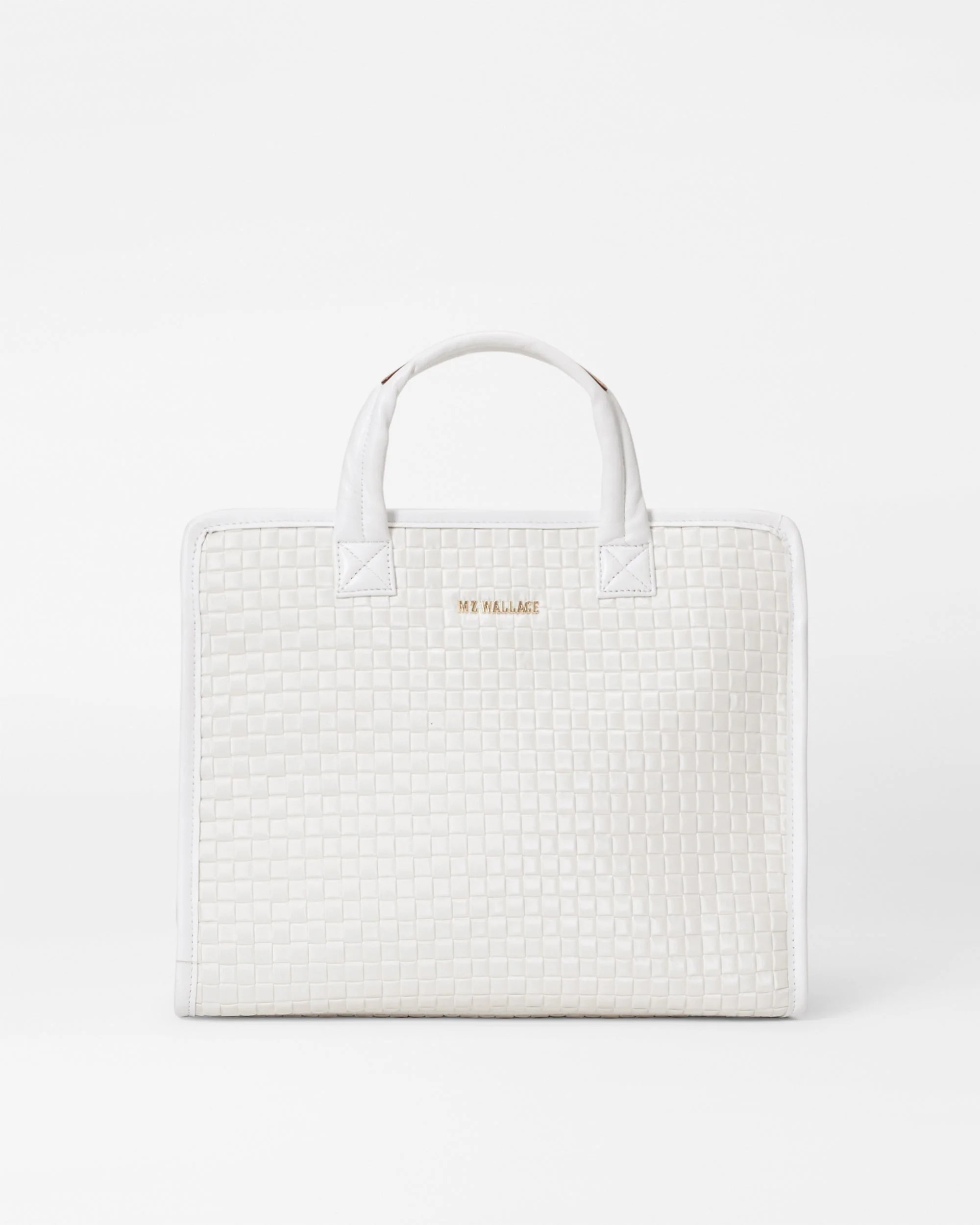 Pearl Metallic Medium Woven Box Tote | MZ Wallace