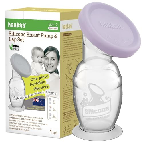 Haakaa Manual Breast Pump with Base 4 Fl Oz/100ml+Lid (Lavender), Gen.2 | Amazon (US)