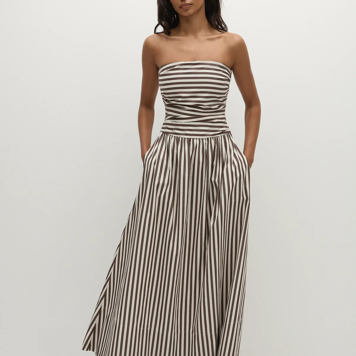 Vera Maxi Dress Norway Stripe Espresso | Faithfull (AU)