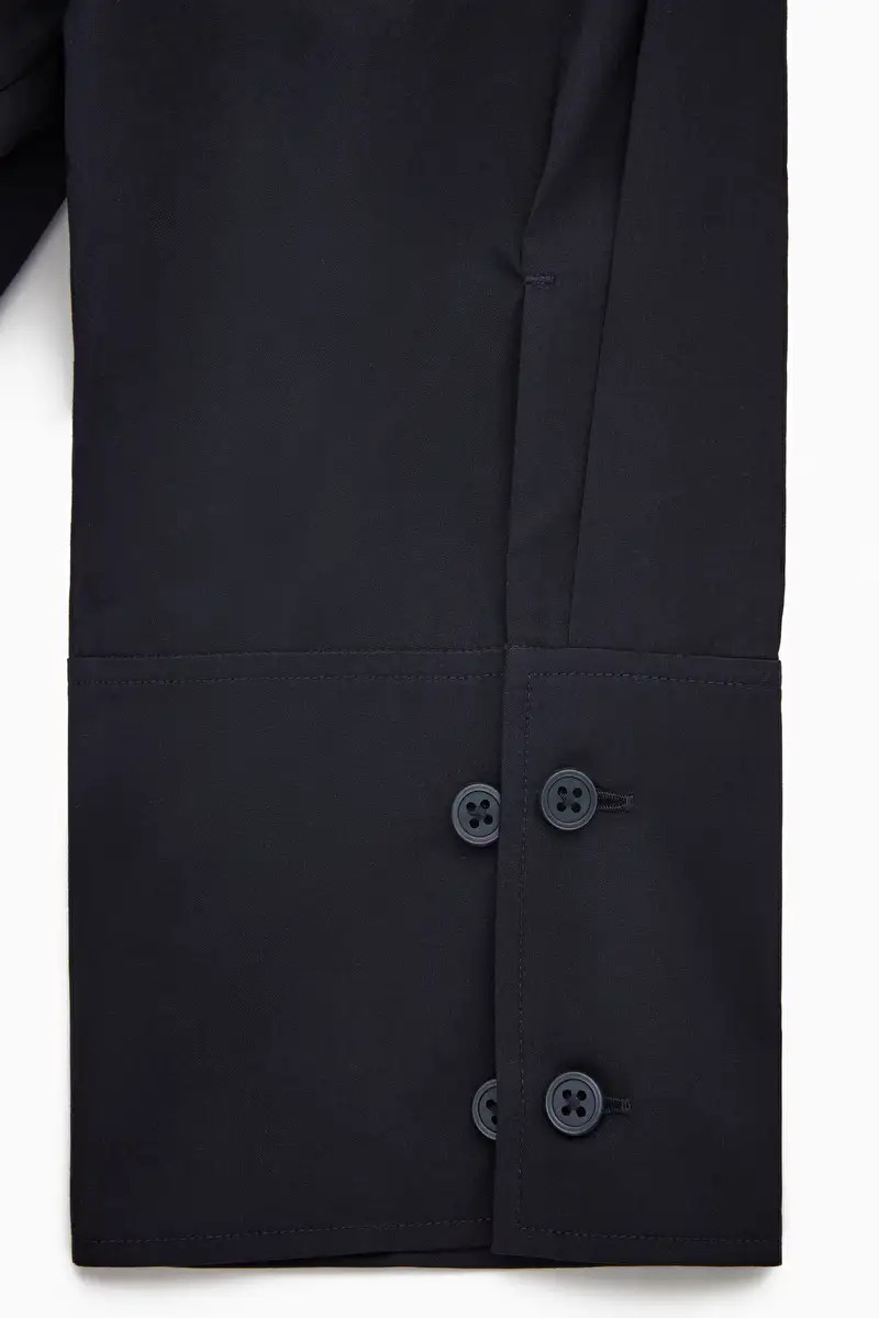 RELAXED-FIT CROPPED-SLEEVE SHIRT - DARK NAVY - Shirts - COS | COS (US)