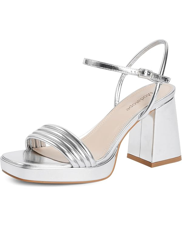 Modatope Platform Bow Sandals for Women Chunky Heel Strappy Platform Heels Square Open Toe Heeled... | Amazon (US)