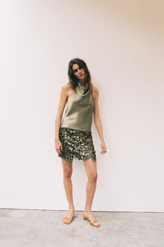 SATIN HALTER TOP | Zara UK