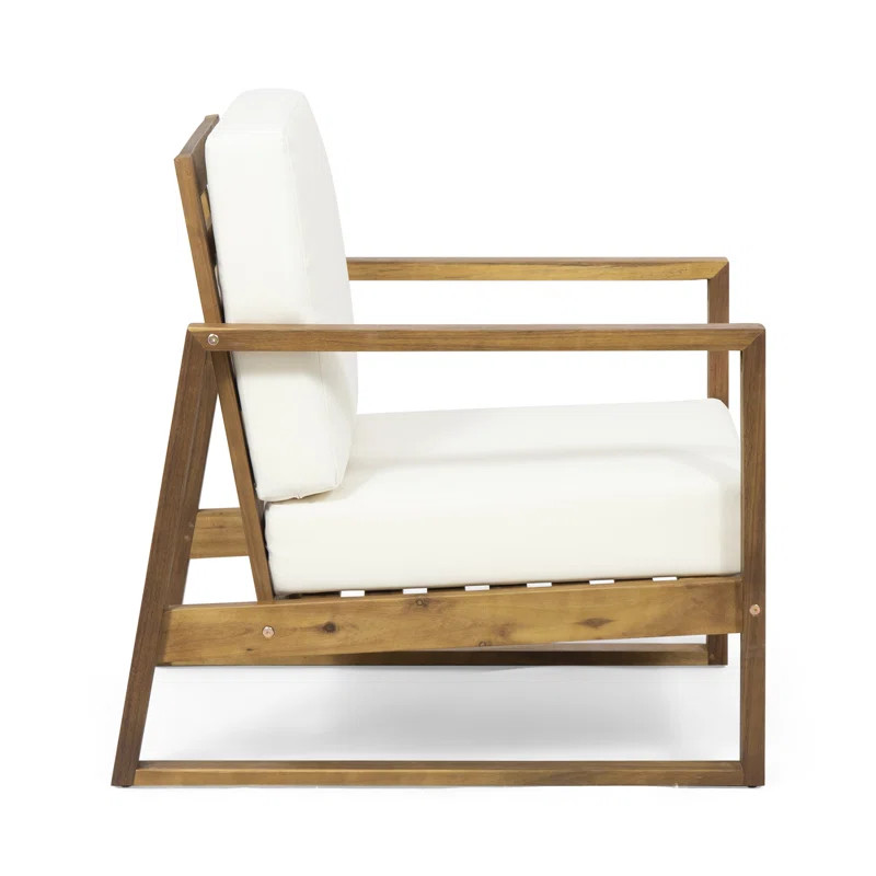 Azeglio Acacia Wood Patio Chair with Cushions | Wayfair North America