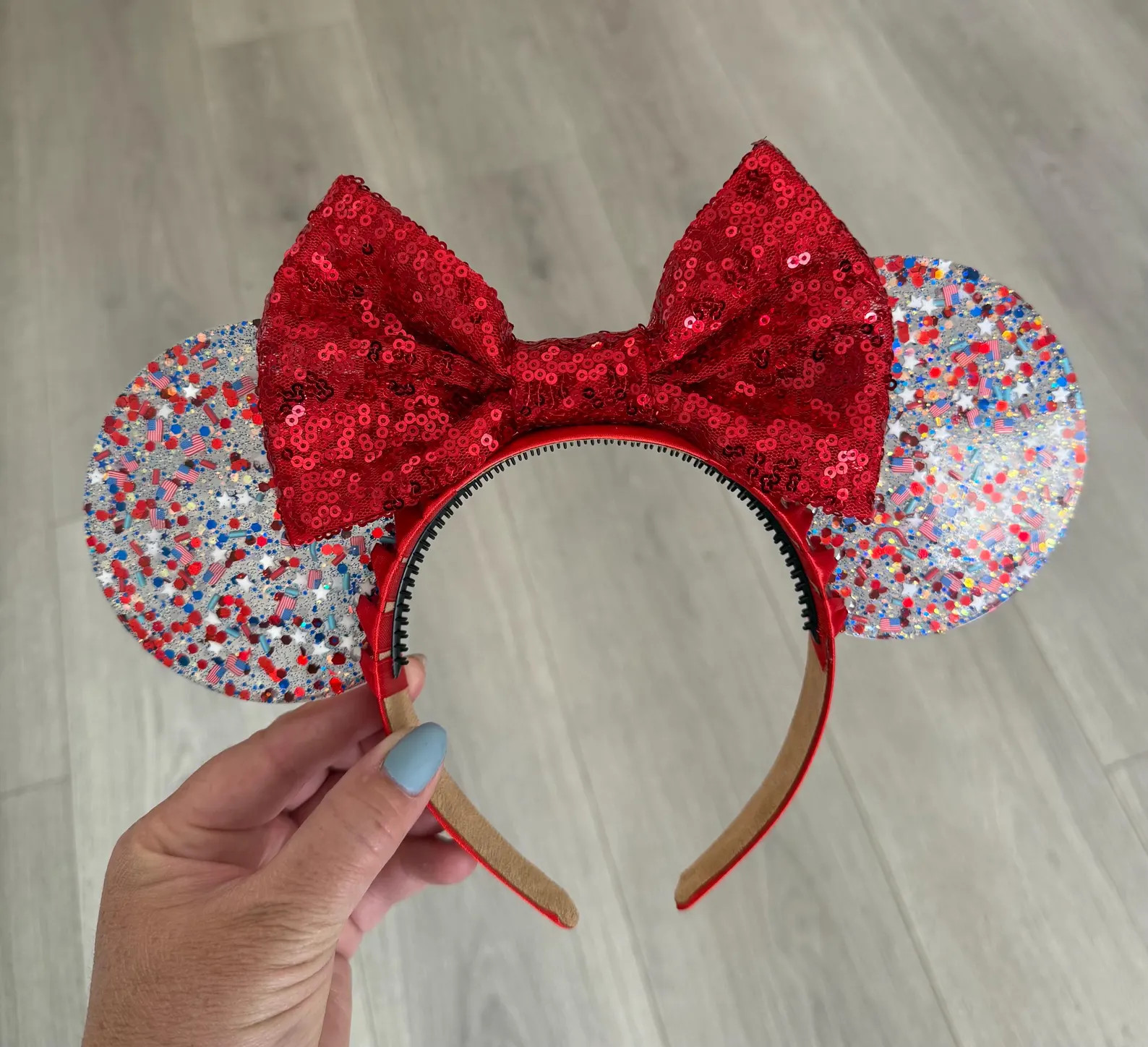 4th of July *Glow in the Dark” Ears ~ Red White & Blue ~ Mickey Minnie Ears | Etsy (Global)