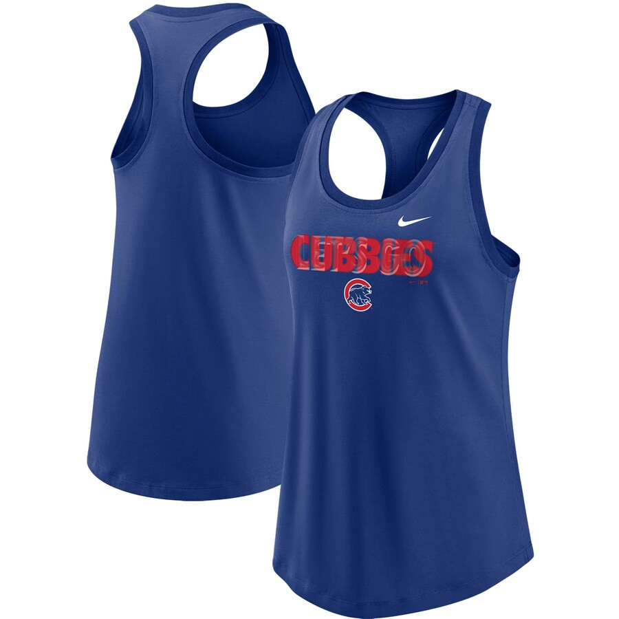 Chicago Cubs Nike Women's Let's Go Racerback Performance Tank Top - Royal | Fanatics