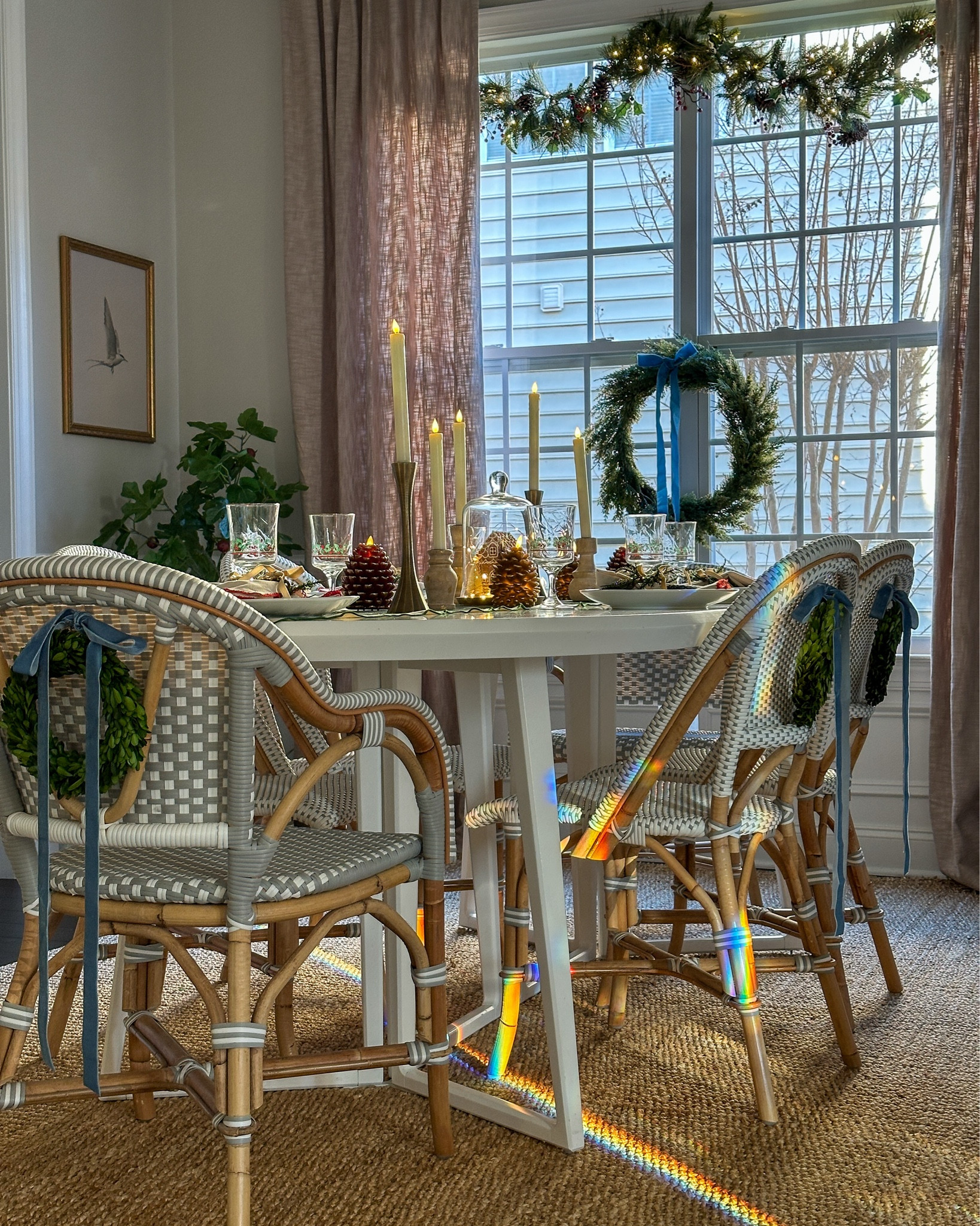 My holiday dining room; warm lights, vintage touches, and little details that make this space feel magical. I pulled together pinecone candles, soft taper lights, tiny wreaths on each chair, and my favorite cloche moment (wait until you see the gingerbread house!) to create a cozy, cottage–Christmas table. Everything is linked so you can recreate the look piece by piece. 🎄🤍
.
.
Christmas dining room decor, holiday table ideas, tablescape inspiration, Christmas wreath decor, holiday hosting essentials, cozy Christmas home, cottage Christmas decor, pinecone candles, Christmas table runner, holiday centerpiece ideas, gingerbread house decor, small wreaths for chairs, Christmas cloche display, winter tablescape

⸻
#LTKHoliday #LTKHome #LTKSeasonal #HolidayDecor #ChristmasTable #TablescapeInspo #ChristmasHome #ChristmasDiningRoom #HolidayHosting #HomeDecorInspo #CottageDecor #CozyHomeStyle


#LTKHome #LTKSeasonal #LTKHoliday