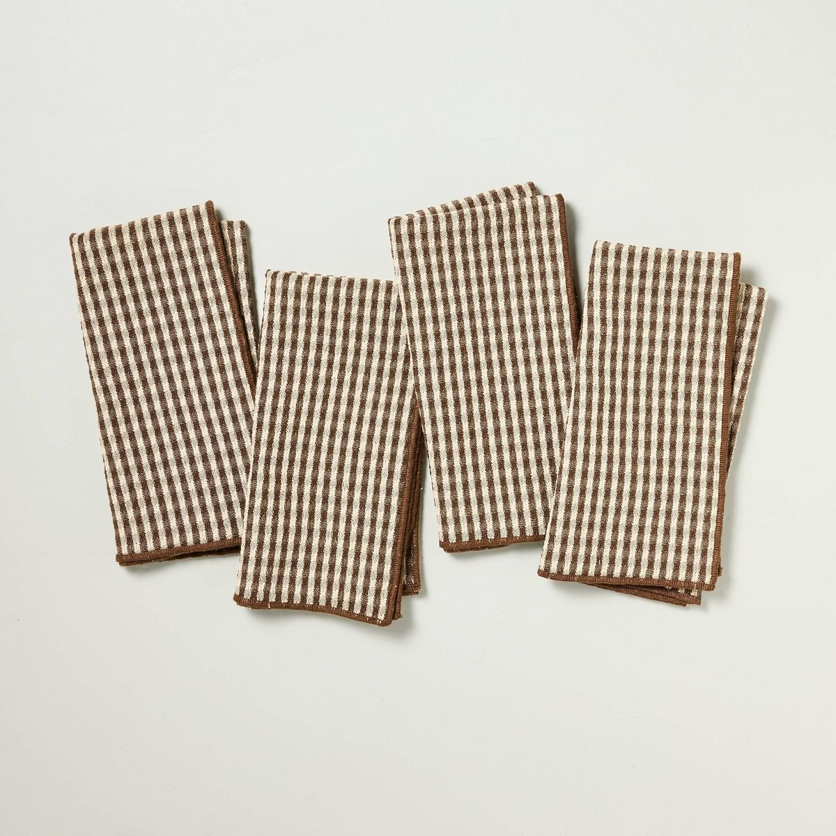 Set of 4 Serged Edge Gingham Cloth Napkins - Hearth & Hand™ with Magnolia | Target