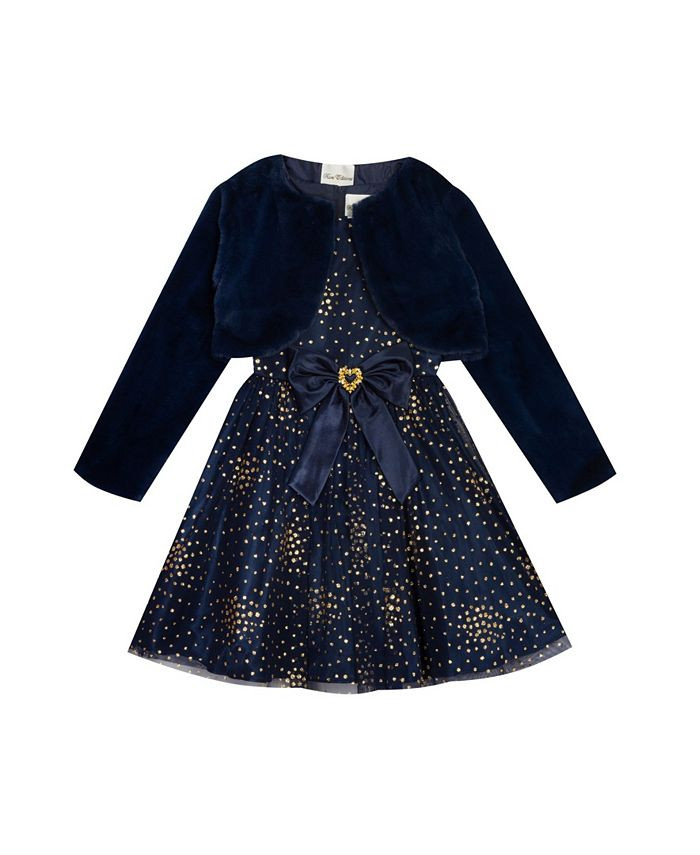 Rare Editions Big Girls Glitter Dot Mesh Dress and Jacket, 2 Piece Set & Reviews - Sets & Outfits... | Macys (US)