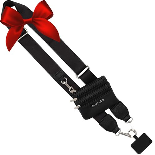 Save the Girls Clip and Go Phone Strap Solid (Black - Black Pouch) - Crossbody Phone Strap Chain with Zipper Wallet Pouch – Phone Lanyard | Amazon (US)