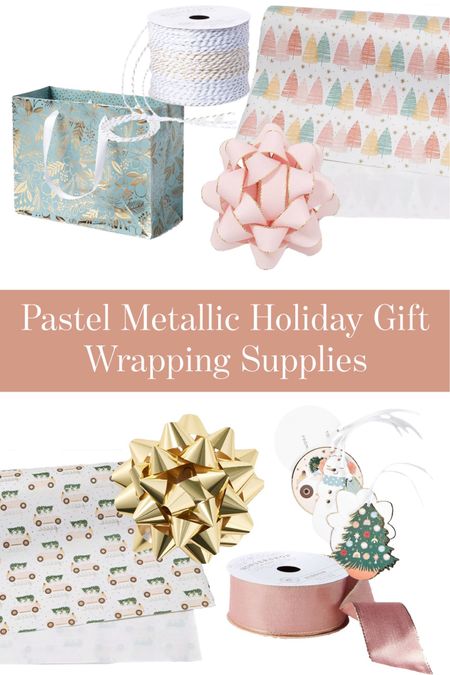 I'm loving these pastel metallic holiday gift wrapping supplies. 

#LTKSeasonal #LTKGiftGuide #LTKHoliday