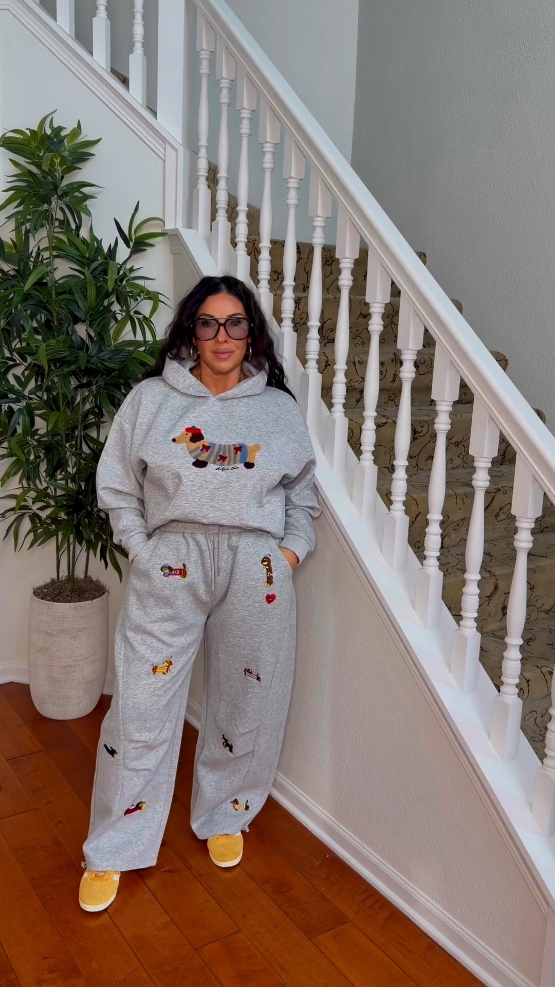 The CUTEST set from Aelfric Eden 🐶 This is TGIF in a sweatsuit right here babeeeee! 
This set is on sale today and has a drawstring at the ankle if you want to scrunch the hem but the length is very forgiving depending how high you wear the waist. 
And the best part- now available on AMAZON 💃🏻 

Wearing a Small in the hoodie and Medium in the pants. 

#LTKFindsUnder100 #LTKActive #LTKootd