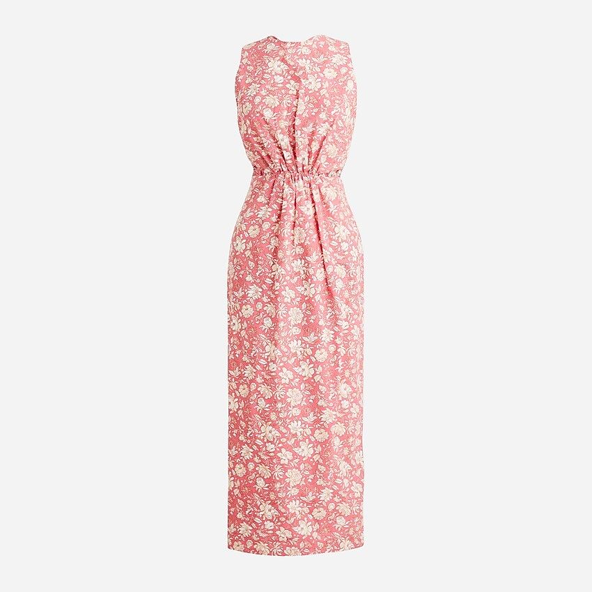 Twist-back midi dress in tossed floral | J.Crew US