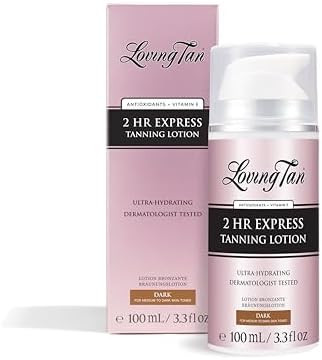 Loving Tan NEW 2 Hr Express Self Tanning Body Lotion, Dark - Hydrating Natural-Looking Glow Sunle... | Amazon (US)