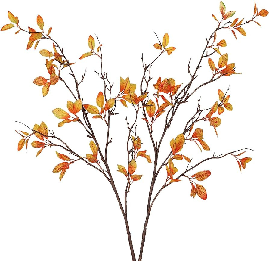 2 Pcs Fall Stems for Vases Faux Branches Fall Leaves Stems | Amazon (US)
