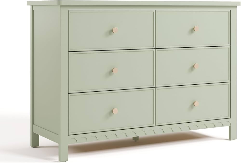 Graco Sasha 6 Drawer Dresser (Sage) – GREENGUARD Gold Certified, Wood Storage for Nursery or Ki... | Amazon (US)