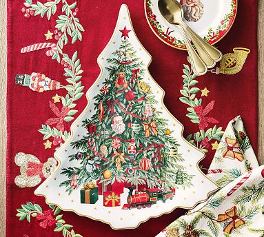 Nostalgic Christmas Icon Stoneware Serving Platter | Pottery Barn (US)
