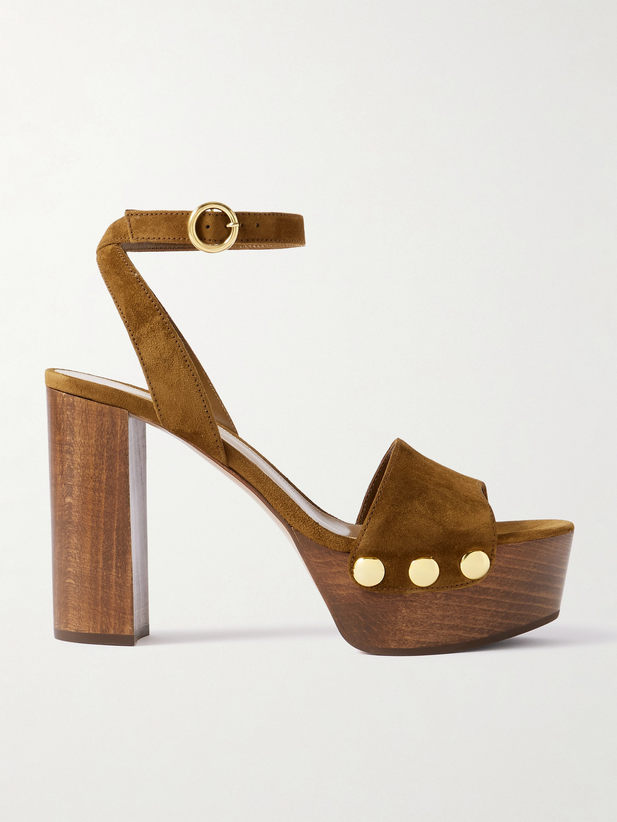 Gianvito Rossi - 70 Suede Sandals - Brown | NET-A-PORTER (US)