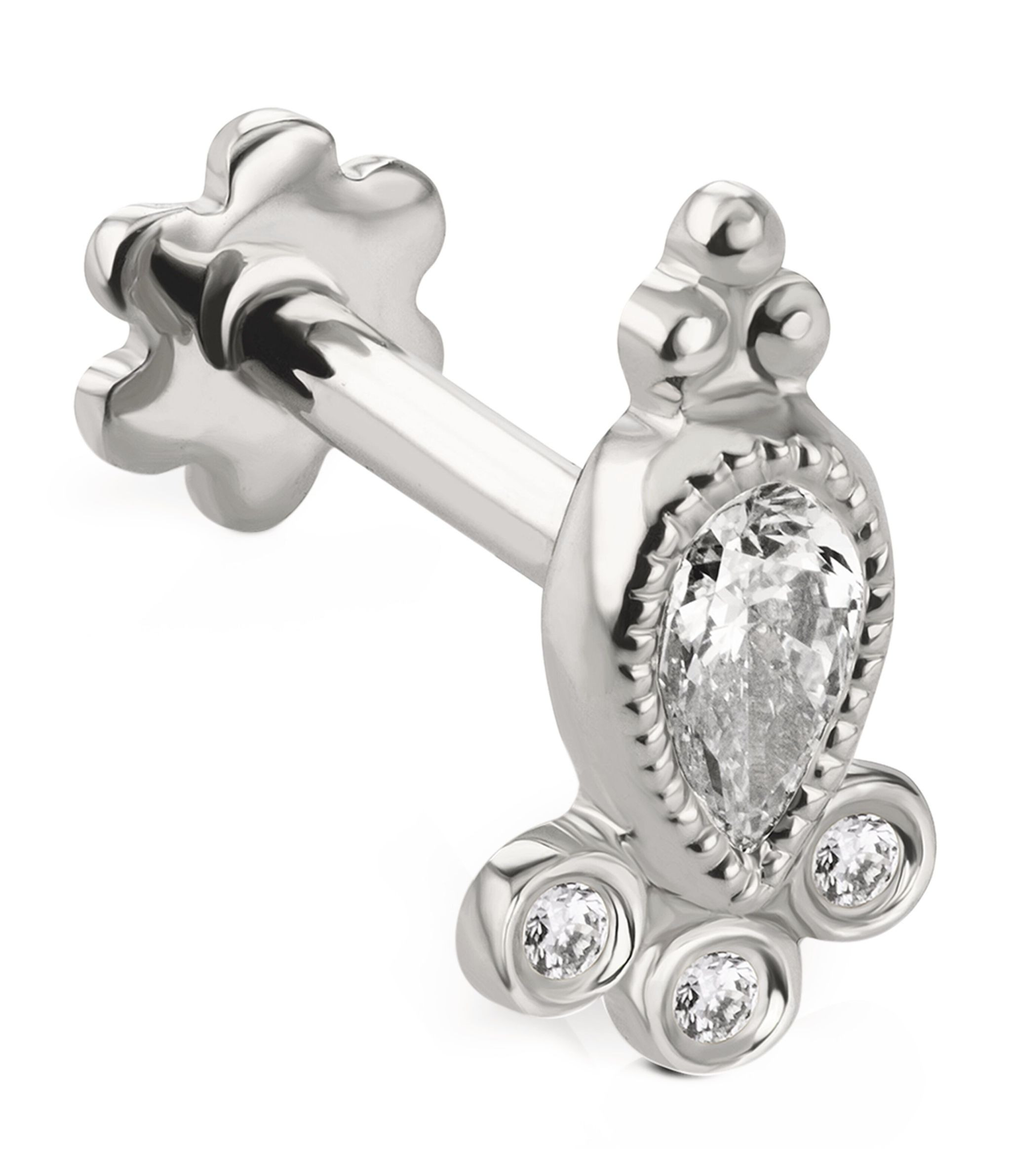 Diamond Delia Threaded Single Stud Earring | Harrods