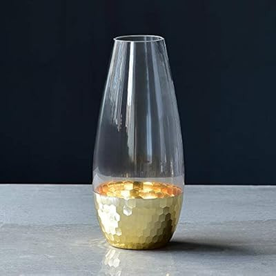 cyl home Vases Hurricane Candleholders Clear Glass Flower Vases with Golden Honeycomb Decor Dinin... | Amazon (US)