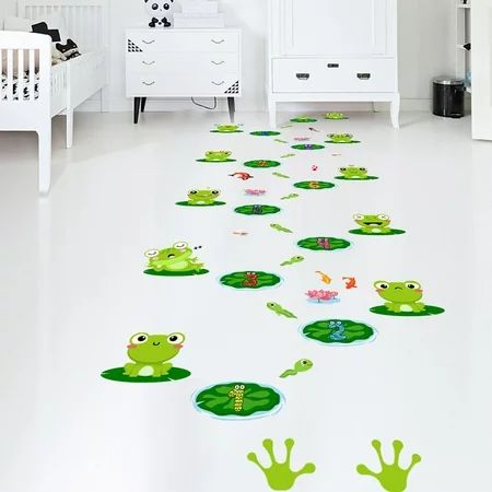 YuanTU Frog Lotus Leaf Hopscotch Hopscotch Game Stickers Floor Decals Unique Floor Art Decor Supplie | Walmart (US)