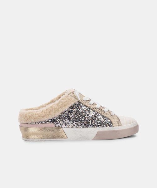 ZETA PLUSH SNEAKERS IN SILVER MULTI GLITTER | DolceVita.com