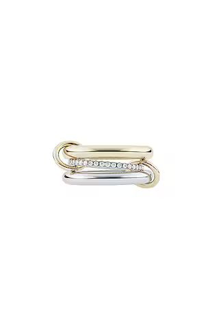 Spinelli Kilcollin Libra Ring in 18K Yellow Gold, Silver, & White Diamonds | FWRD | FWRD 