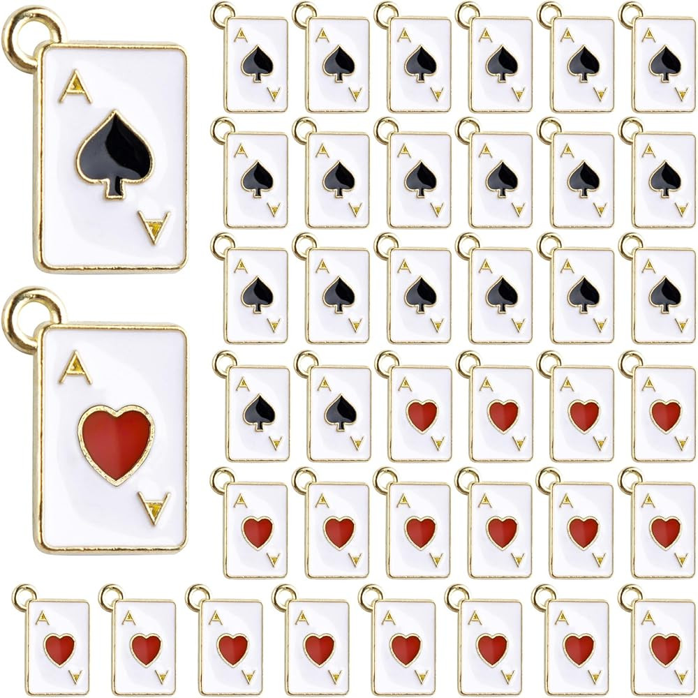 Framendino, Metal Enamel Poker Card Pendant Charm Alloy Peach Heart Rectangle Connector Mini Play... | Amazon (US)