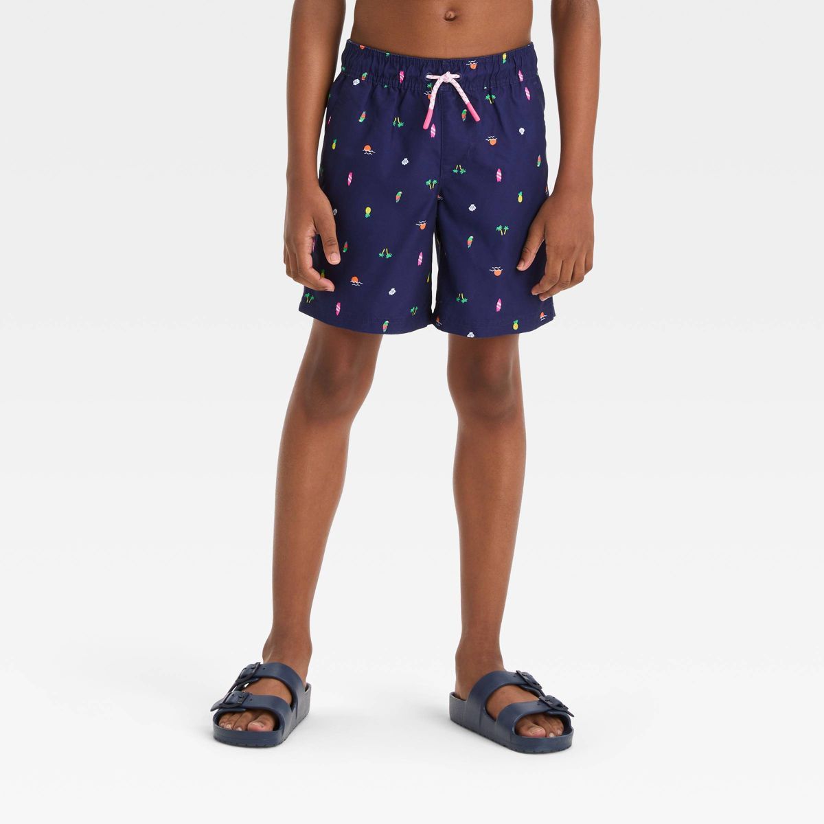 Boys' Shapes Printed Swim Shorts - Cat & Jack™ Blue | Target