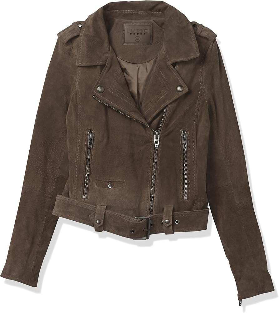 [BLANKNYC] womens Luxury Clothing Cropped Suede Leather Motorcycle Jackets, Comfortable & Stylish... | Amazon (US)
