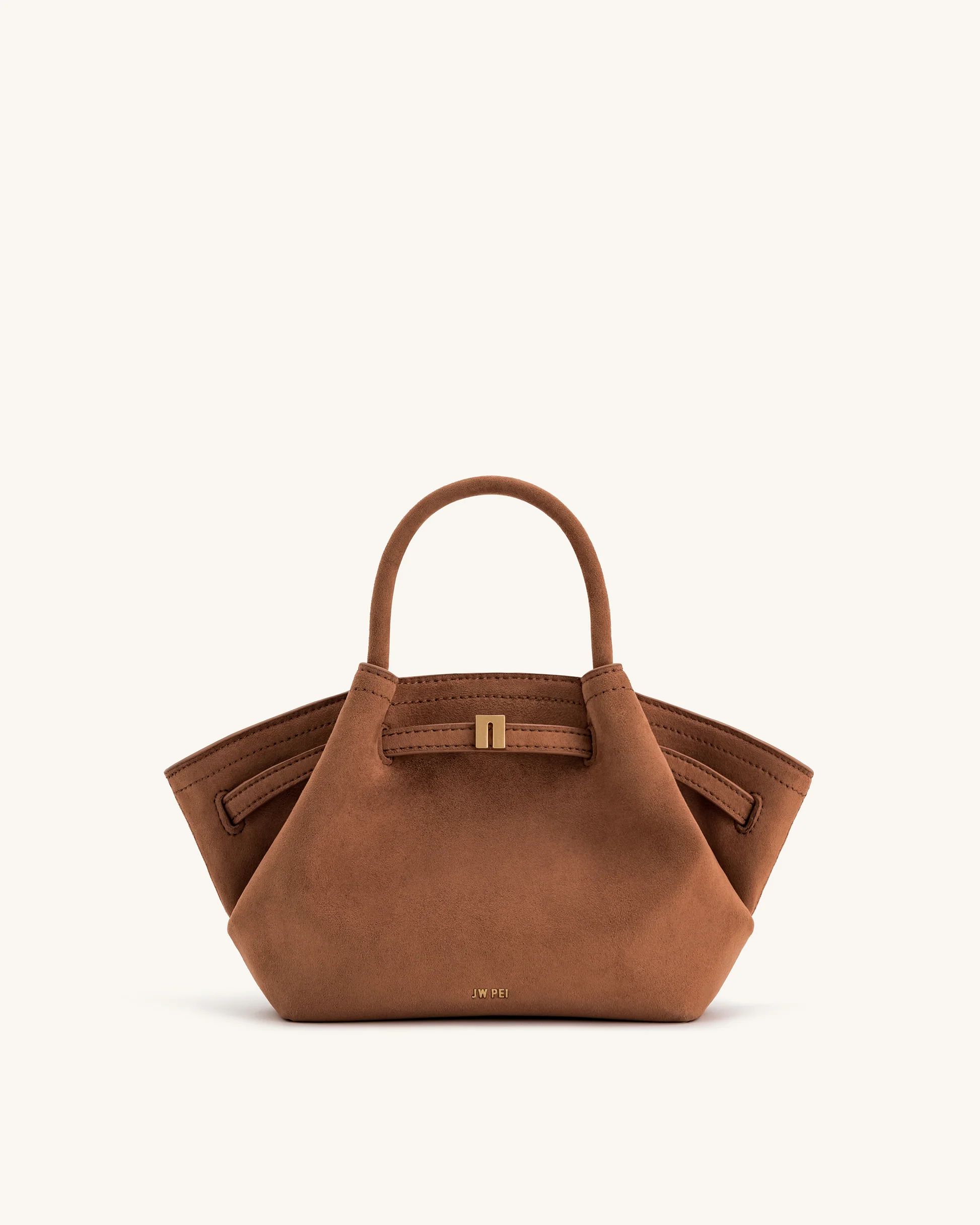 Hana Mini Faux Suede Tote Bag - Brown | JW PEI US