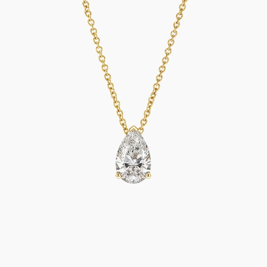 Pear Carbon Capture Lab Diamond Pendant (1 ct. tw.) in 18K Yellow Gold | Brilliant Earth