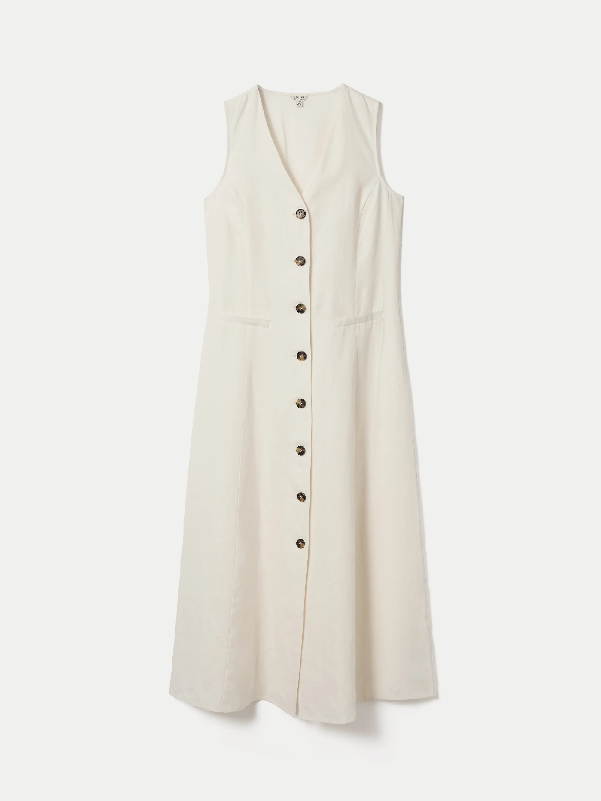 Linen Waistcoat Dress | Cream | Jigsaw (UK)
