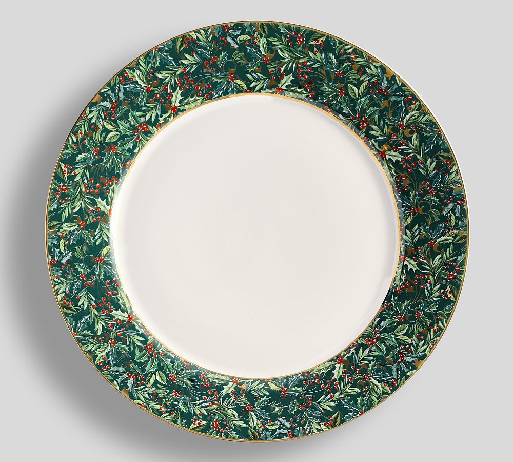 12 Days of Christmas Stoneware Charger Plates, Single - Green | Pottery Barn (US)