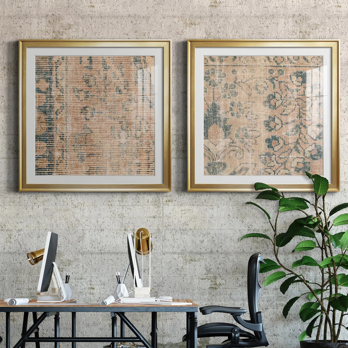" Faded Textile III " 2 - Pieces | Wayfair North America