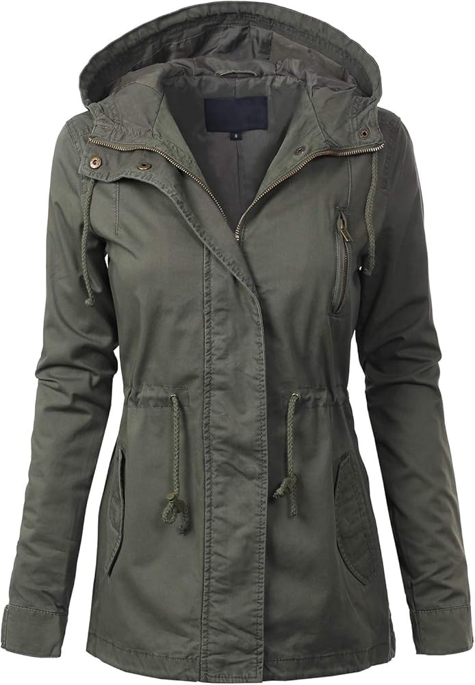MixMatchy Women's Casual Lightweight Military Safari Anorak Utility Hoodie Jacket | Amazon (US)