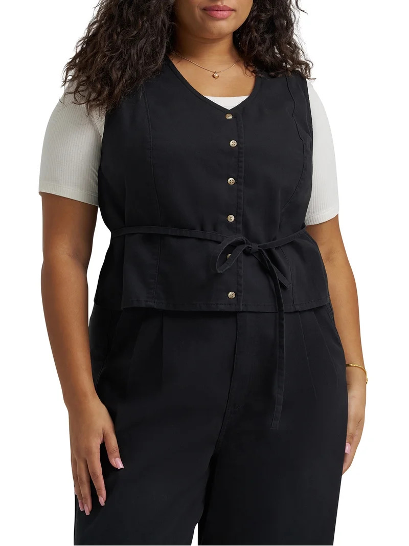 Lee® Women's Plus Heritage Sleeveless Tie Vest, Sizes 0X-4X | Walmart (US)