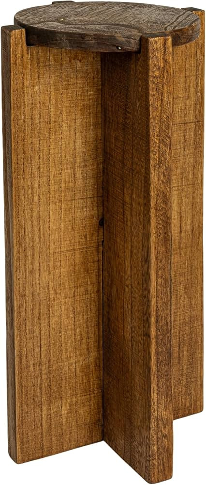 Creative Co-Op Paulownia Wood Round Accent Table, Small, Dark Brown Stained | Amazon (US)