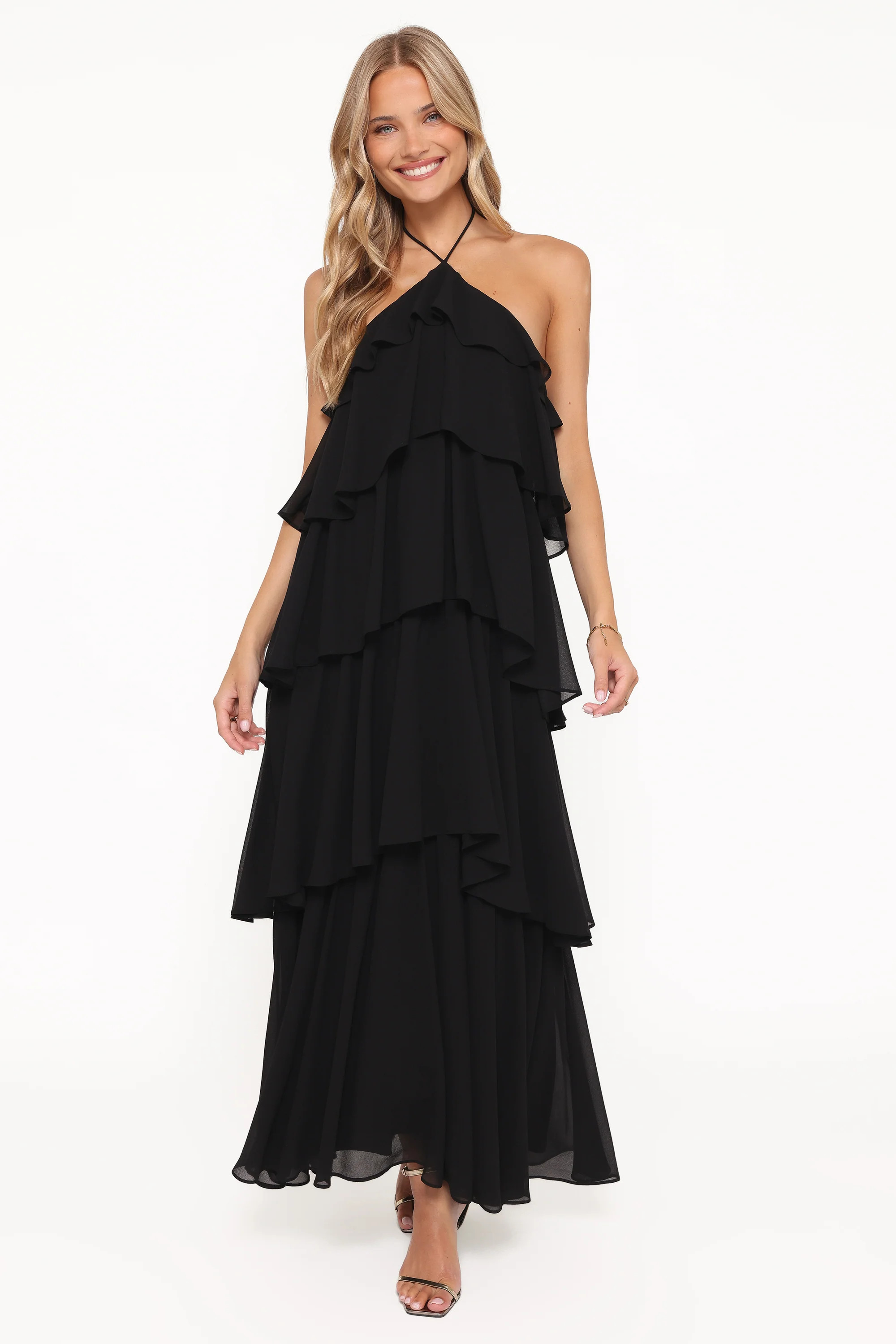 Chasity Halterneck Maxi Dress - Black | Petal & Pup (US)