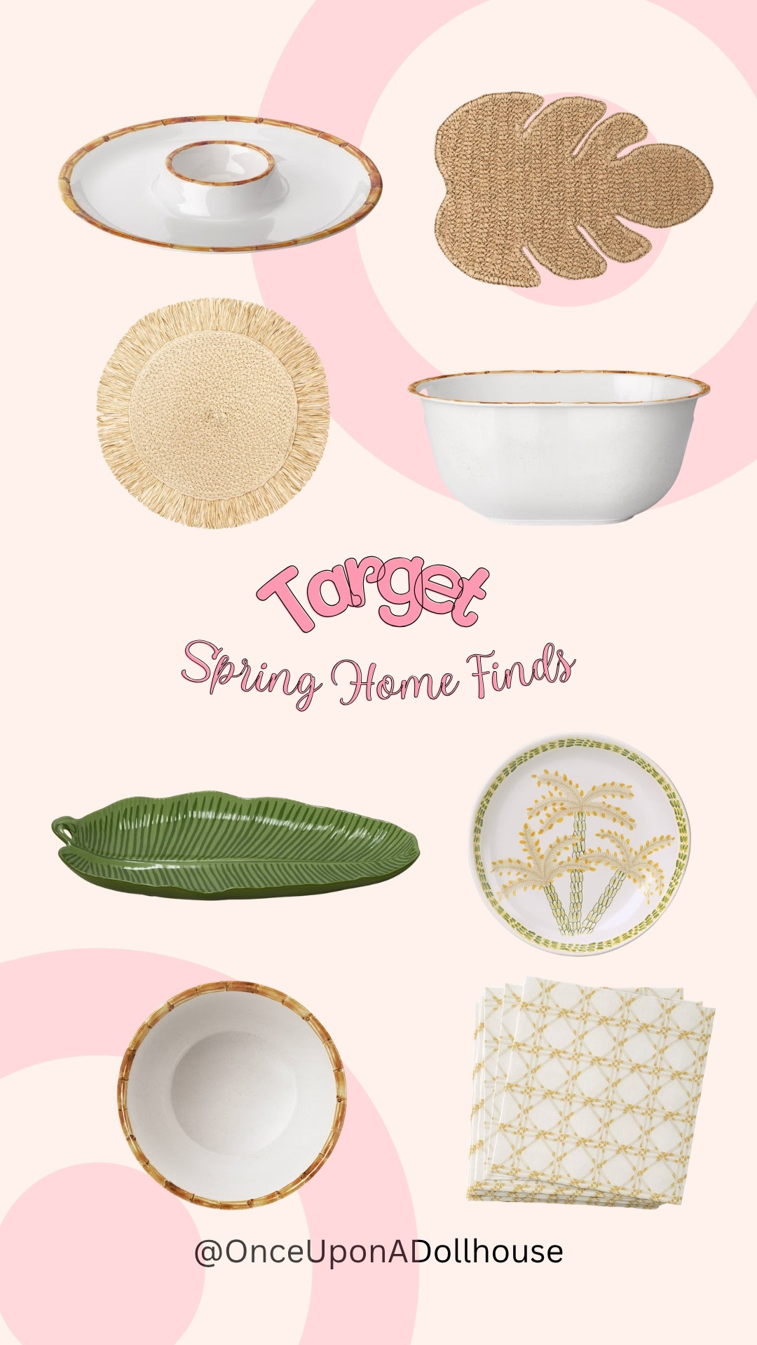 Target Spring Home Finds!

Khaki collection, plates, napkins, dip bowl, platter, placemat

#LTKSeasonal #LTKSaleAlert #LTKHome