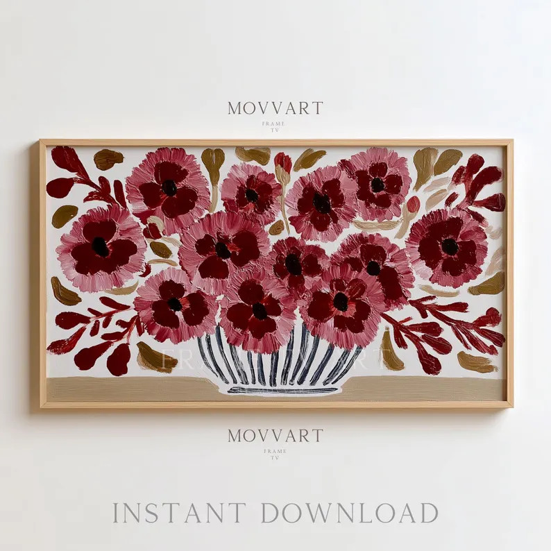 Frame TV Art: Still Life Flowers in Trendy Vase (digital Download) - Etsy | Etsy (Global)